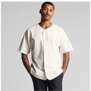 AS Colour Heavy Baseball Jersey Mens XXL Bone Off-White Minimalist Streetwear